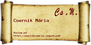 Csernik Mária névjegykártya