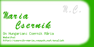 maria csernik business card